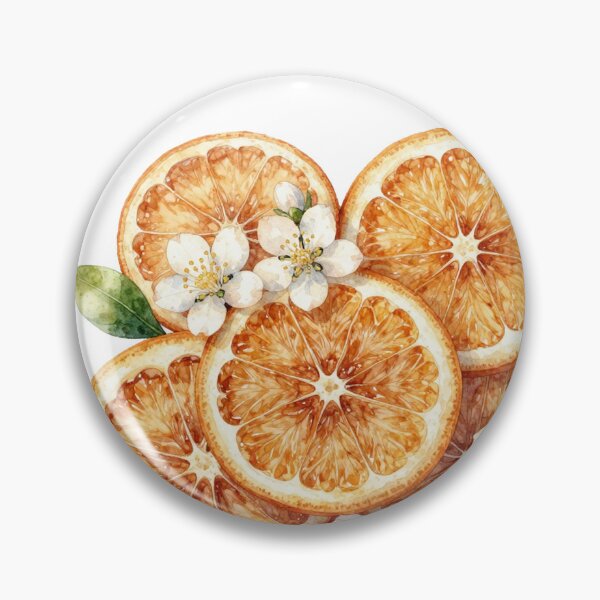 Item preview, Orange flowers and slices - citrus watercolor designed and sold by WildArtIT.