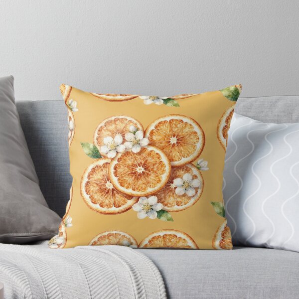 Item preview, Orange flowers and slices - citrus watercolor designed and sold by WildArtIT.