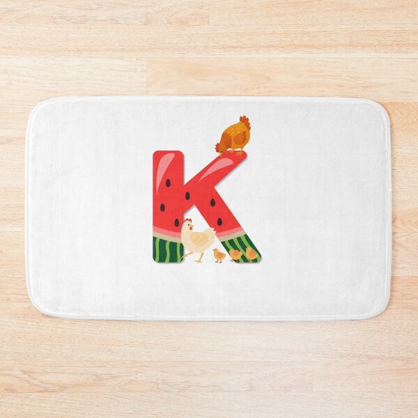 Item preview, Watermelon Letter K with Hen and Chicks Illustration designed and sold by Mazza-mazza.
