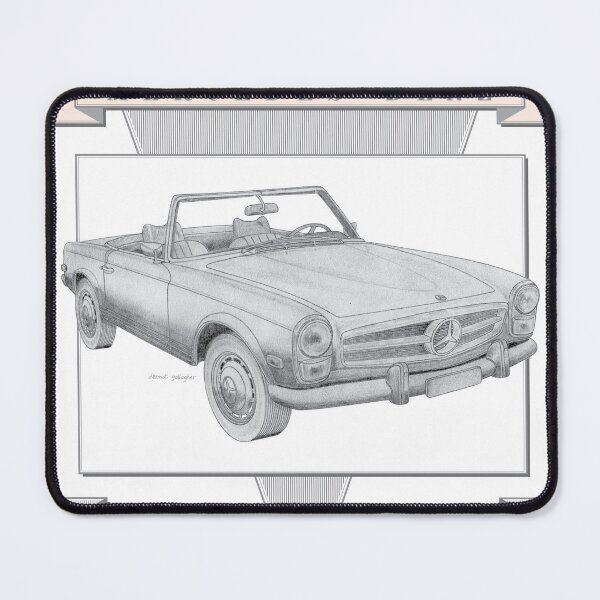 Item preview, Mercedes-Benz 280 SL 2 Door Roadster Hand-drawn designed and sold by Classic Car Art Drawings.