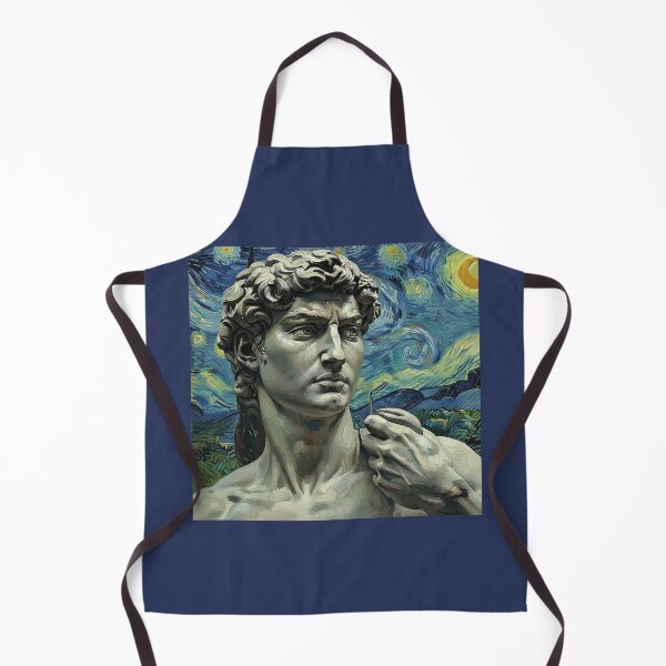 Item preview, Michelangelo's David on Van Gogh starry night designed and sold by WildArtIT.