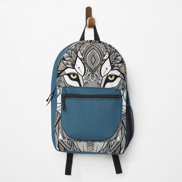 Item preview, Geometric boho wolf - grey and gold designed and sold by WildArtIT.