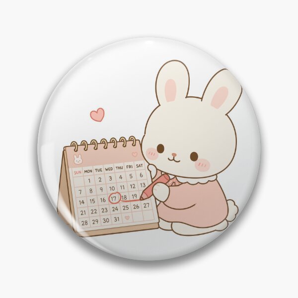 Item preview, Kawaii Bunny Marking Calendar Illustration designed and sold by daldadesign.