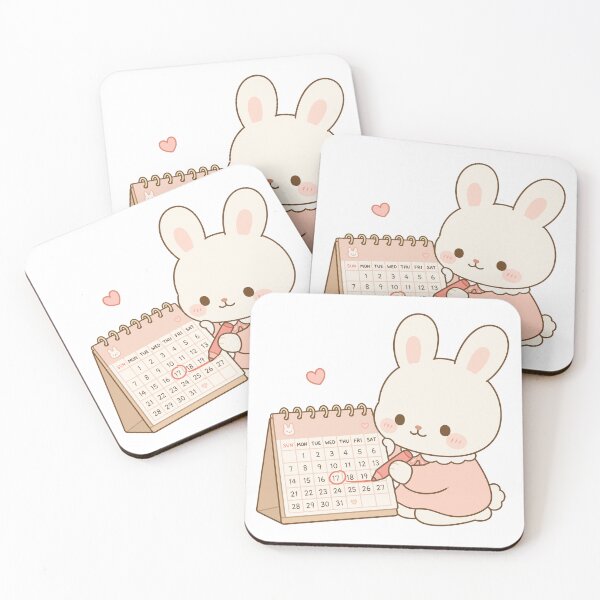 Item preview, Kawaii Bunny Marking Calendar Illustration designed and sold by daldadesign.