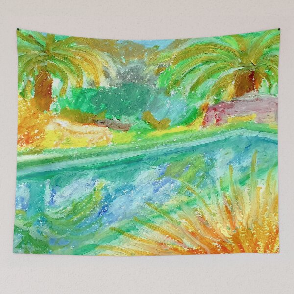 Item preview, pool. oil pastel designed and sold by Tereza Pilar  Art.