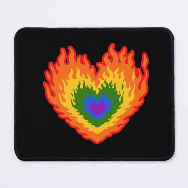 Item preview, Layered Lgbt Pride Flag Colors Burning Hearts designed and sold by CamilasPrints.