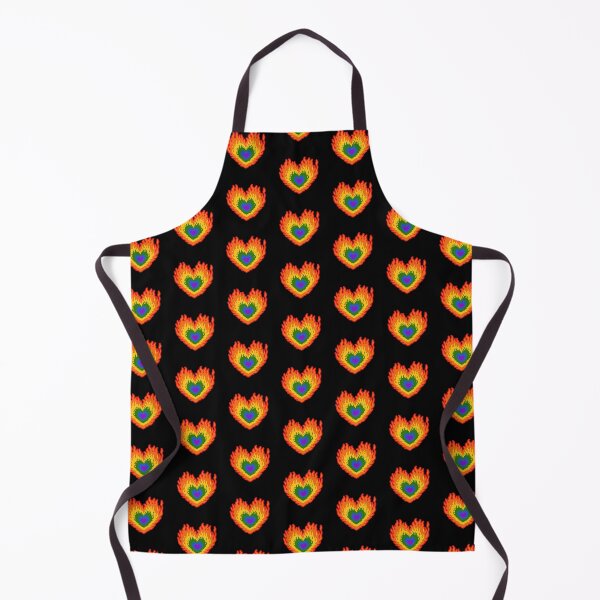 Item preview, Layered Lgbt Pride Flag Colors Burning Hearts designed and sold by CamilasPrints.