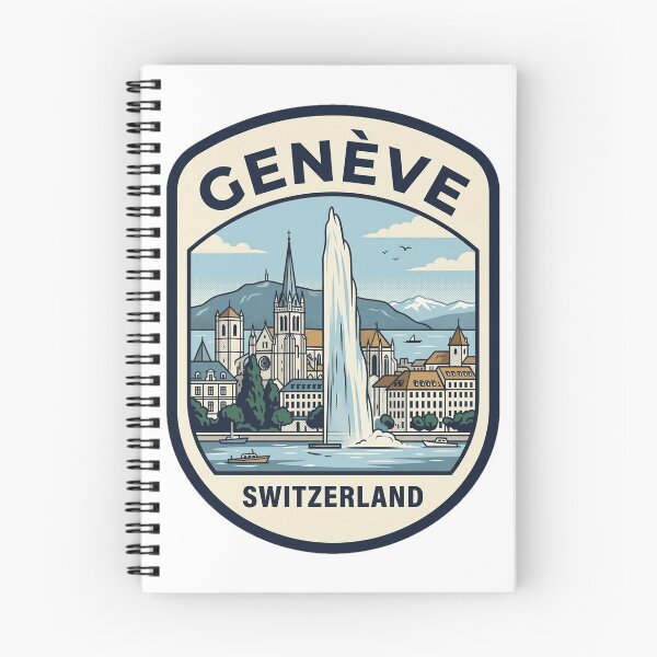 Item preview, Vintage Geneva Switzerland Travel Badge Illustration designed and sold by k3rstman1.
