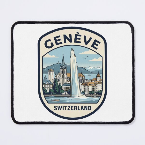 Item preview, Vintage Geneva Switzerland Travel Badge Illustration designed and sold by k3rstman1.