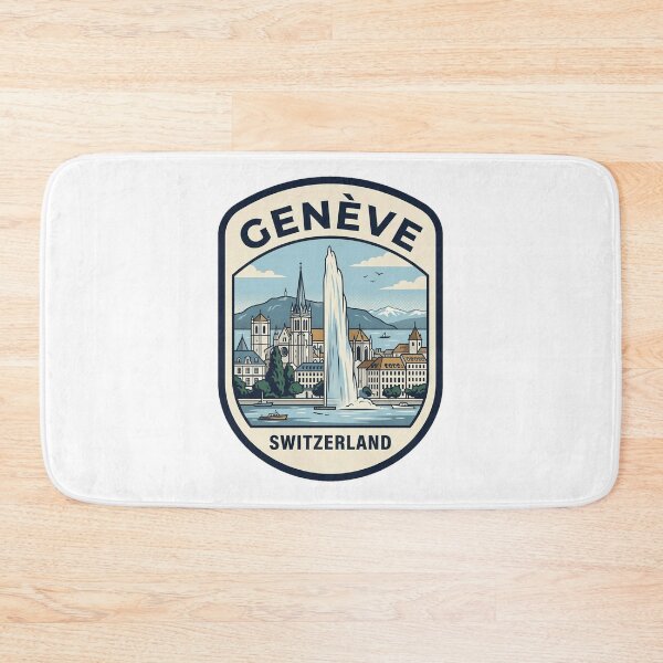 Item preview, Vintage Geneva Switzerland Travel Badge Illustration designed and sold by k3rstman1.