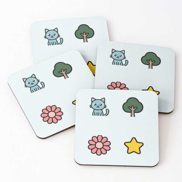 Item preview, Cute Kawaii Icon Pack Blue Cat Tree Flower Star designed and sold by VibeShift Studio.