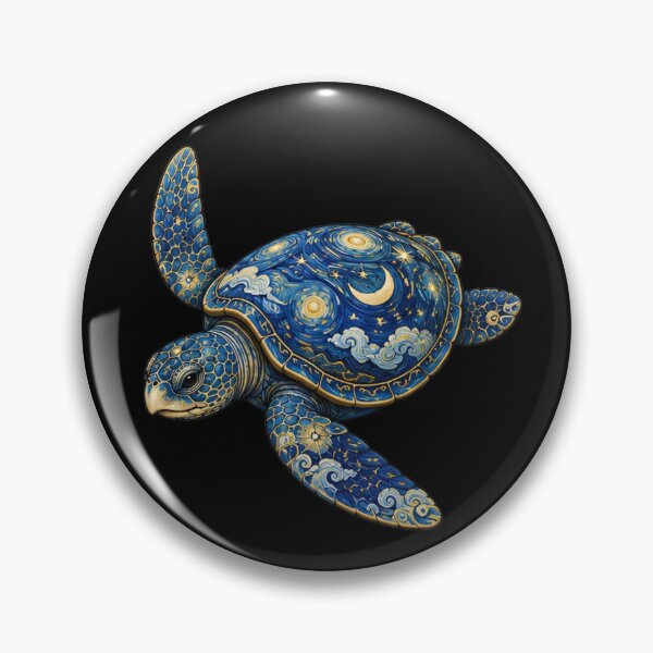 Item preview, Moonlit Sea Turtle | Ocean Starlight Art Collection designed and sold by Zaru Art Studio.