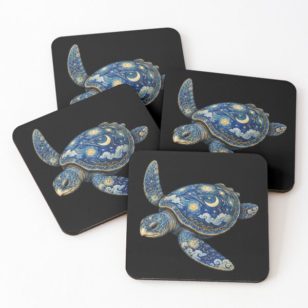 Item preview, Moonlit Sea Turtle | Ocean Starlight Art Collection designed and sold by Zaru Art Studio.