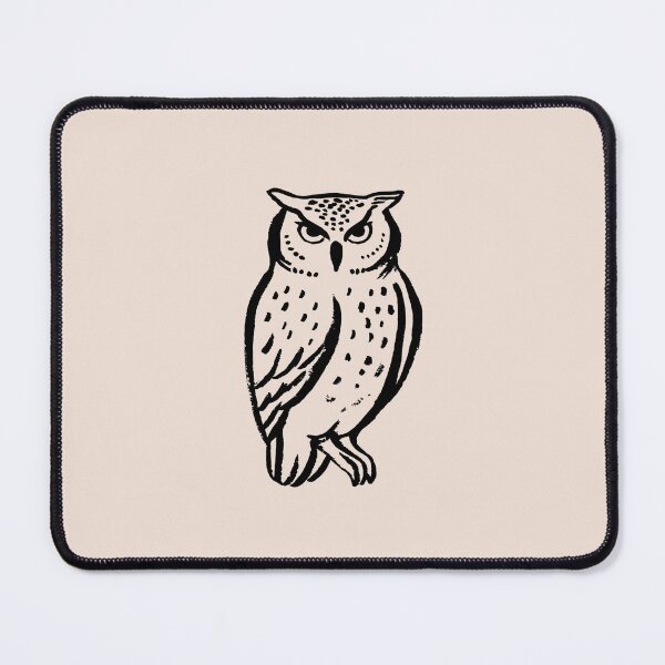 Item preview, Vintage Owl Mystical Black Line Illustration designed and sold by jianina-alondra.