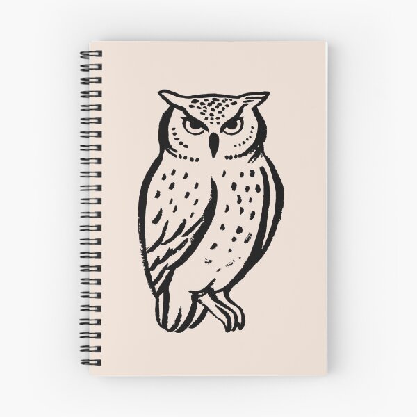 Item preview, Vintage Owl Mystical Black Line Illustration designed and sold by jianina-alondra.