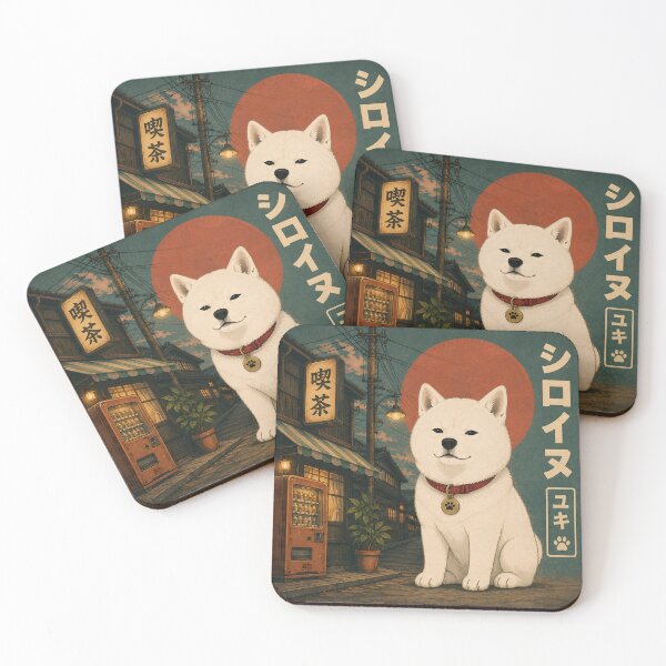 Item preview, Retro Japan White Shiba Inu designed and sold by YUKI JAPAN.