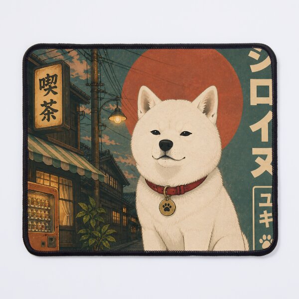 Item preview, Retro Japan White Shiba Inu designed and sold by YUKI JAPAN.