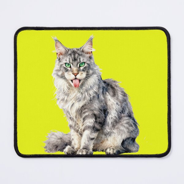 Item preview, Maine Coon rock cat watercolor designed and sold by WildArtIT.