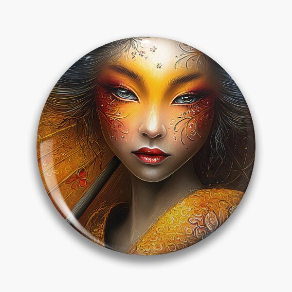 Item preview, Elegant Geisha with Vibrant Colors and Umbrella Art designed and sold by Artessie.