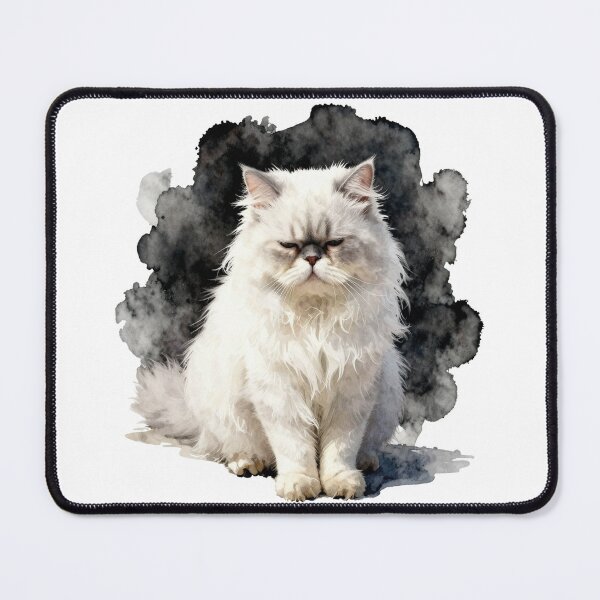 Item preview, White persian cat watercolor designed and sold by WildArtIT.