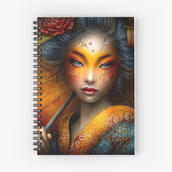 Item preview, Elegant Geisha with Vibrant Colors and Umbrella Art designed and sold by Artessie.