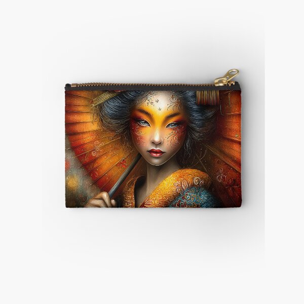 Item preview, Elegant Geisha with Vibrant Colors and Umbrella Art designed and sold by Artessie.