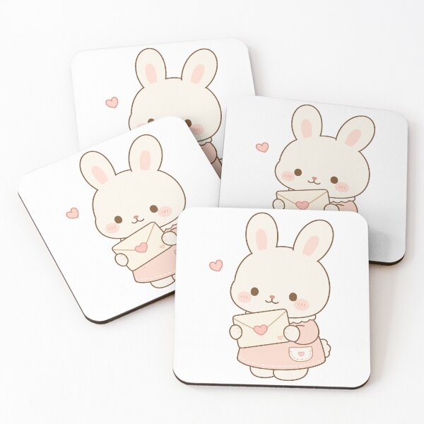 Item preview, Kawaii Bunny Holding Love Letter Print designed and sold by daldadesign.