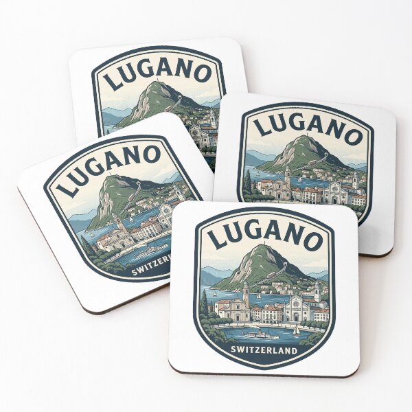 Item preview, Vintage Lugano Switzerland Lake and Mountain Badge designed and sold by k3rstman1.