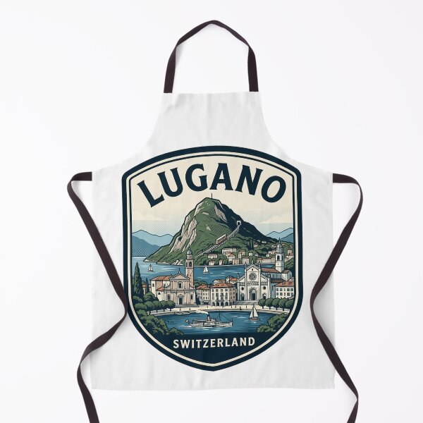 Item preview, Vintage Lugano Switzerland Lake and Mountain Badge designed and sold by k3rstman1.