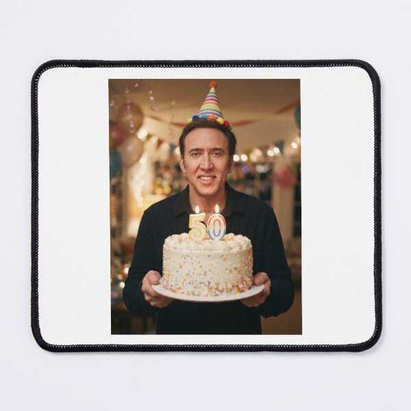 Item preview, Nicolas cage 50th Birthday funny prank meme memes happy 50 designed and sold by CheeseBlueprint.