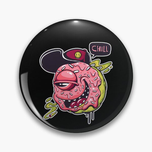 Item preview, Donut Chill One Eyed Pink Donut Cap Smoking Cartoon designed and sold by Ashutosh Das.