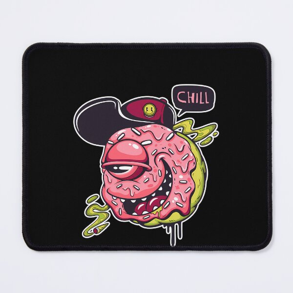 Item preview, Donut Chill One Eyed Pink Donut Cap Smoking Cartoon designed and sold by Ashutosh Das.