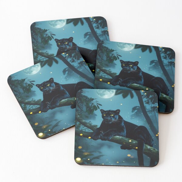 Item preview, A Luminous Elegance of A Black Panther Under the Full Moon designed and sold by Matt_Smith.
