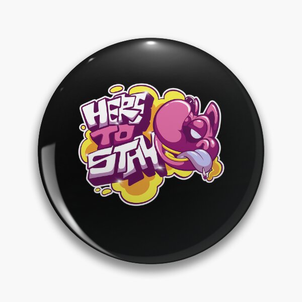 Item preview, Here To Stay Graffiti Bubble Letters Pink Character Smoke designed and sold by Ashutosh Das.