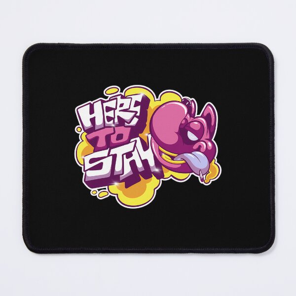 Item preview, Here To Stay Graffiti Bubble Letters Pink Character Smoke designed and sold by Ashutosh Das.