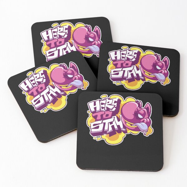 Item preview, Here To Stay Graffiti Bubble Letters Pink Character Smoke designed and sold by Ashutosh Das.