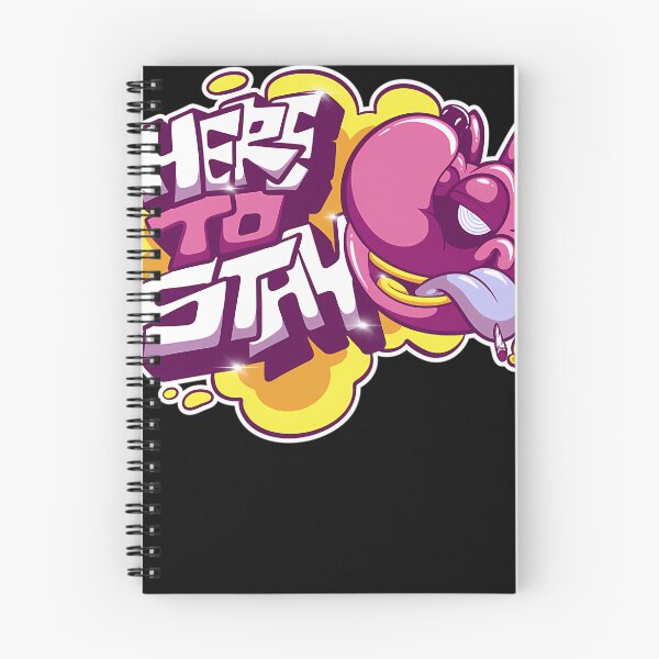 Item preview, Here To Stay Graffiti Bubble Letters Pink Character Smoke designed and sold by Ashutosh Das.