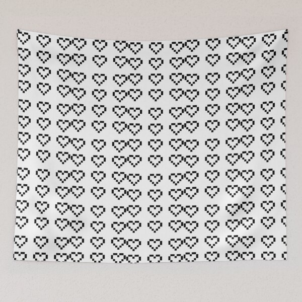 Item preview, 12 Pixel Hearts - Black See-Through designed and sold by talyna-vendano.