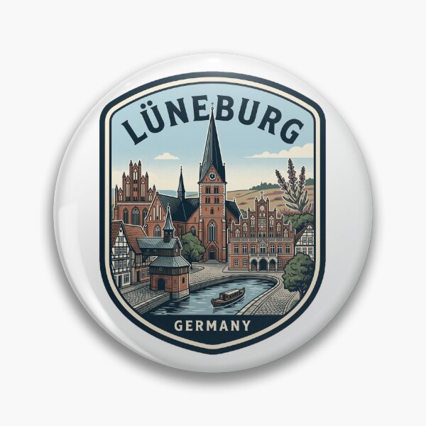 Item preview, Vintage Lüneburg Germany Historic Old Town Badge designed and sold by k3rstman1.