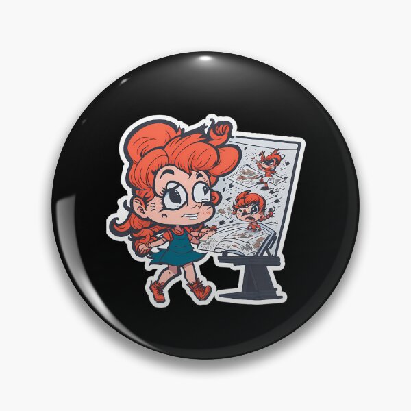 Item preview, Crazy Cartoonist Girl Drawing Board Red Hair Comic Creator designed and sold by Ashutosh Das.