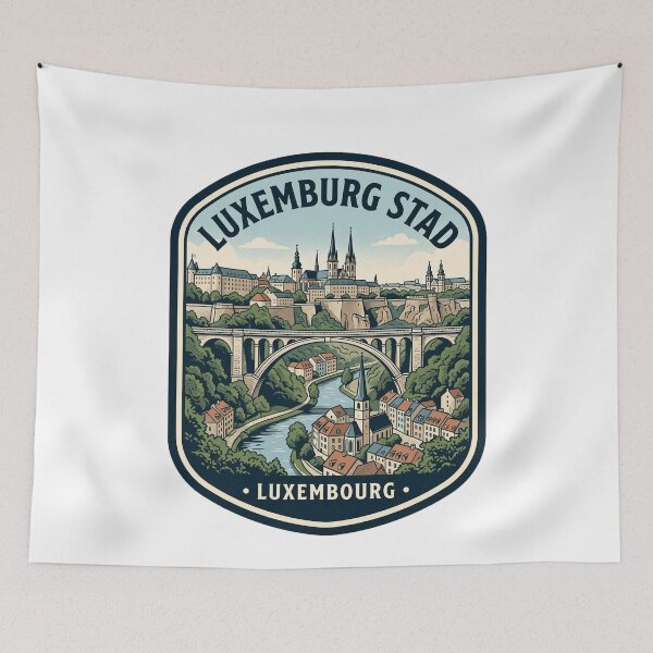 Item preview, Vintage Luxembourg City Adolphe Bridge Travel Badge designed and sold by k3rstman1.