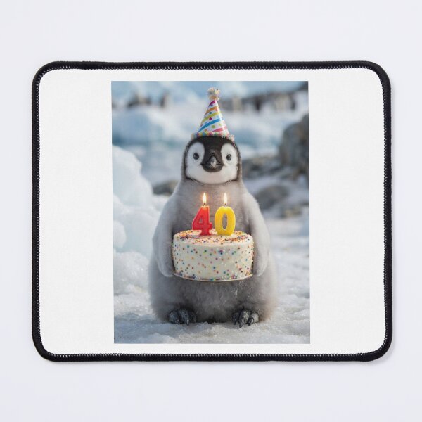 Item preview, Penguin 40th birthday cute adorable cake party baby kawaii designed and sold by CheeseBlueprint.