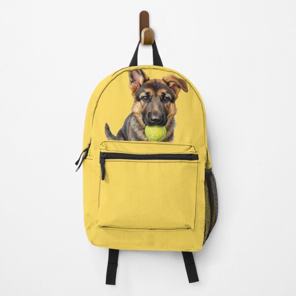 Item preview, German shepherd puppy with tennis ball designed and sold by WildArtIT.
