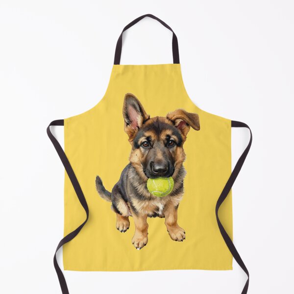 Item preview, German shepherd puppy with tennis ball designed and sold by WildArtIT.