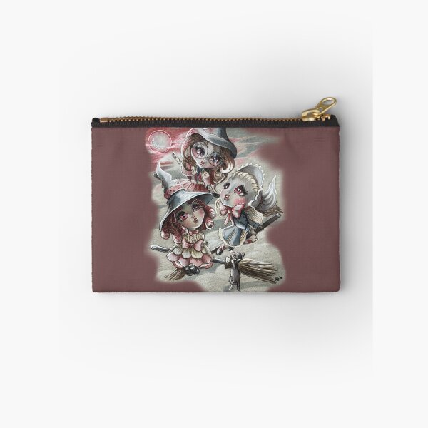 Item preview, Three Cute Witches Under a Red Moon – Whimsical Halloween Illustration designed and sold by SaskiaFranken.