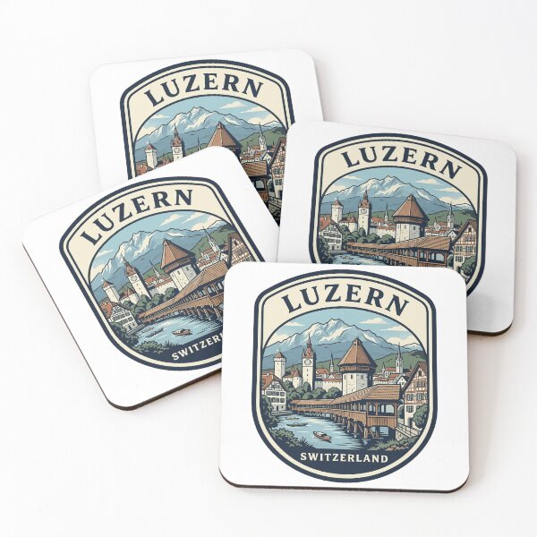 Item preview, Vintage Luzern Switzerland Chapel Bridge Mountain Badge designed and sold by k3rstman1.