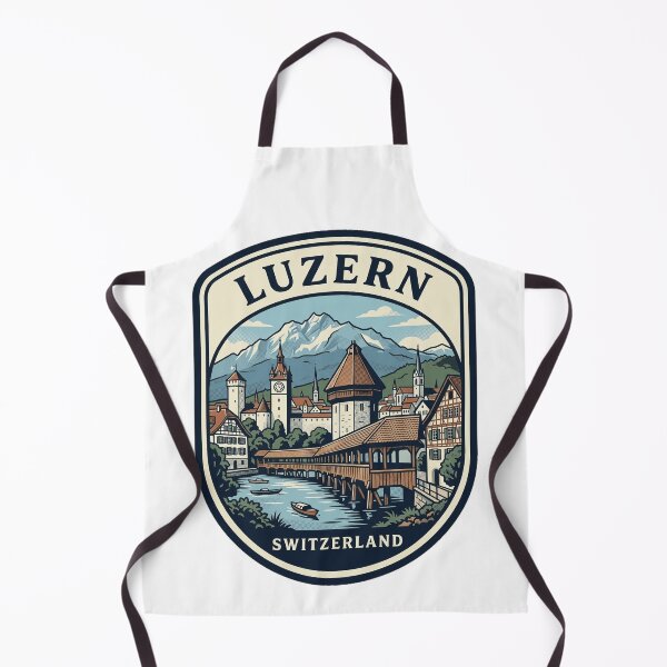 Item preview, Vintage Luzern Switzerland Chapel Bridge Mountain Badge designed and sold by k3rstman1.