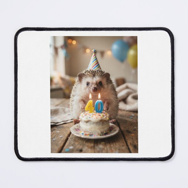 Item preview, Hedgehog 40th birthday cute adorable cake party baby kawaii designed and sold by CheeseBlueprint.
