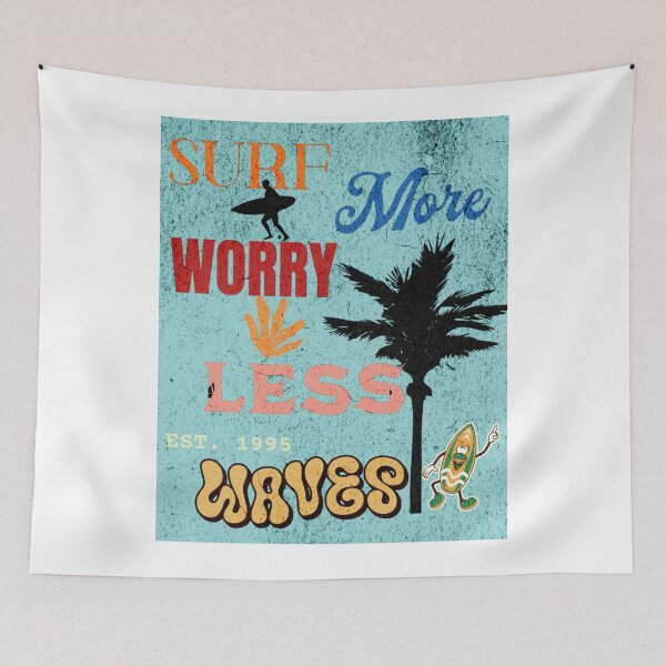 Item preview, Surf More Worry Less – Retro Vintage Surfing Beach Design designed and sold by MOCH- ART.