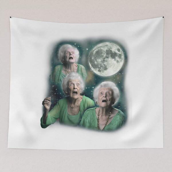 Item preview, Three Granny Moon 3 Old Ladys Howling Weird Cursed Meme For Men Women designed and sold by BrynleeLam.
